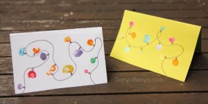 Christmas Lights Cards from Kids' Fingerprints – Danya Banya