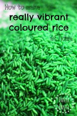 How to make really vibrant coloured rice at home ~ Danya Banya