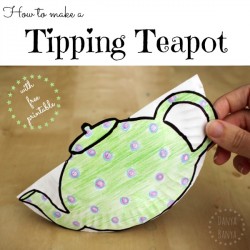 Kids can make a Tipping Teapot with downloadable free printable ~ Danya Banya