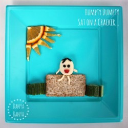 Healthy Nursery Rhyme Snack - Humpty Dumpty sat on a cracker...