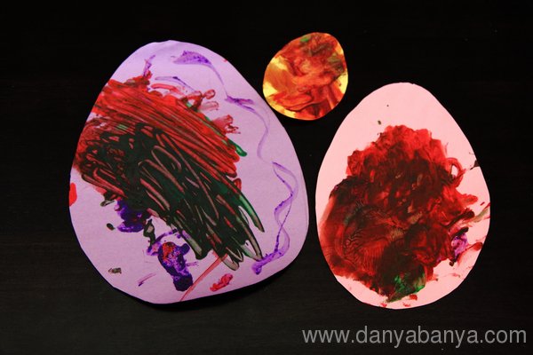 Painted paper easter eggs