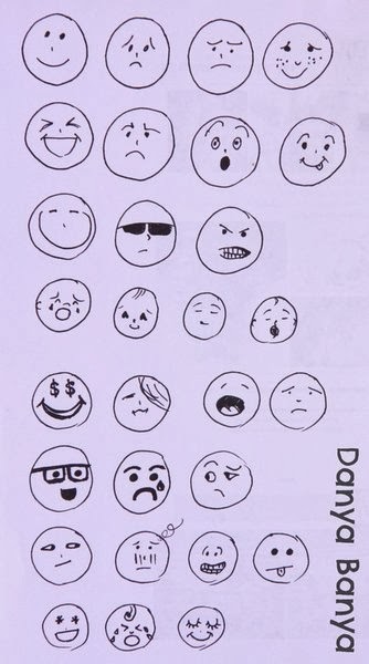 Drawing facial expressions to demonstrate different emotions