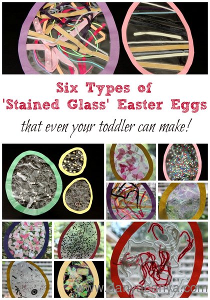 Six Types of Stained Glass Easter Eggs - that even your toddler can make!