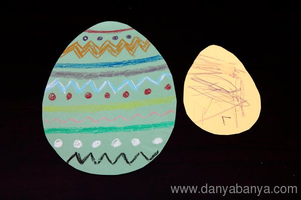 Crayon decorated easter eggs