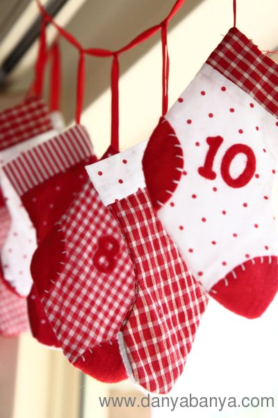 Christmas advent stocking calendar