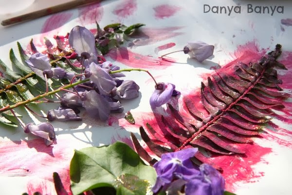 Painting on fern fronds