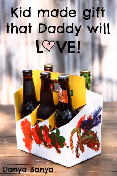 Kid made gift idea that Daddy will love: painted beer holder