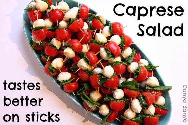 Caprese salad tastes better on sticks!