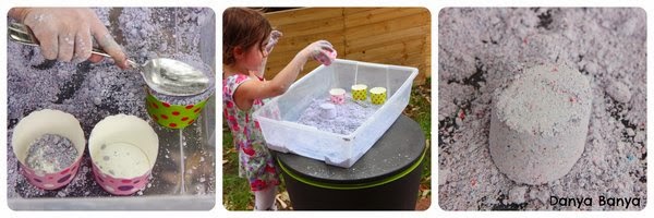 Making foam dough sand castles