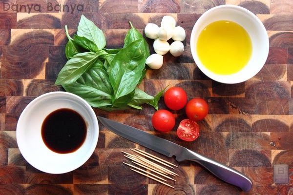 How to make mini Caprese salad skewers, a bite-sized appetizer for Christmas