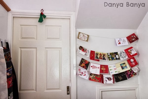 DIY mistletoe hanging above door