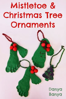 Mistletoe and Christmas Tree ornaments