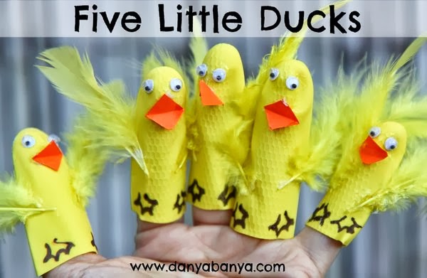 Five Little Ducks Finger Puppets Craft