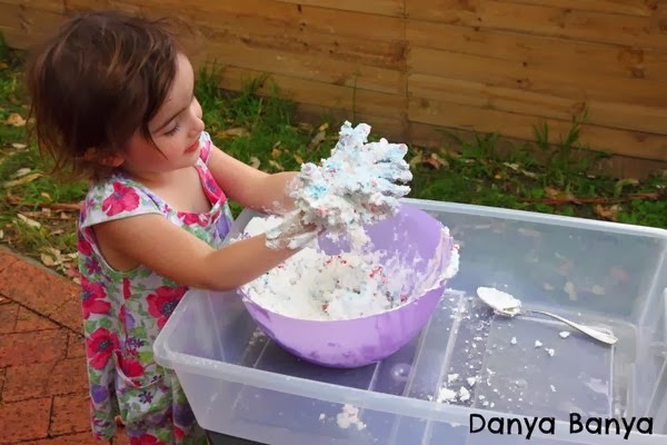 Mixing! A beautiful sensory mess