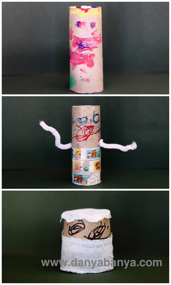 kid-made tp roll dolls