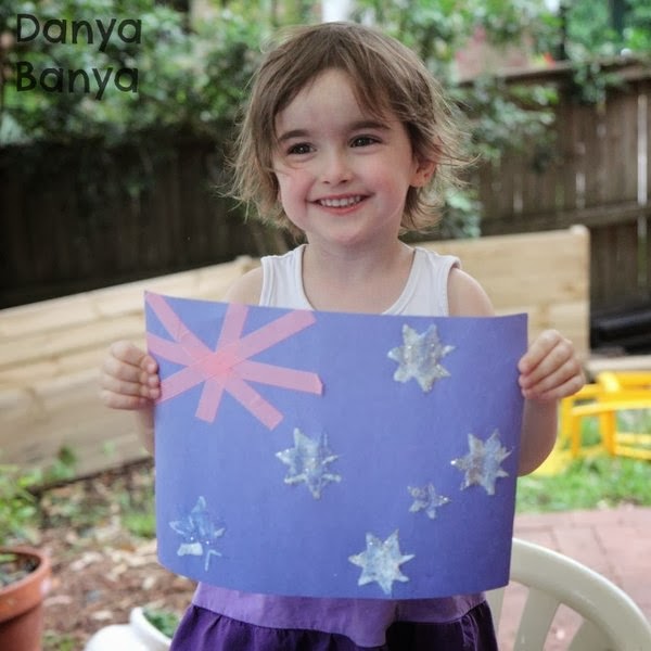 Kid-made Australian flag