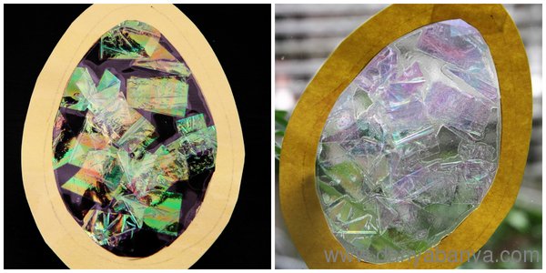 Stained Glass Easter Egg with cellophane